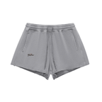 Futéon Snow Washed Raw Edge Drawstring Shorts