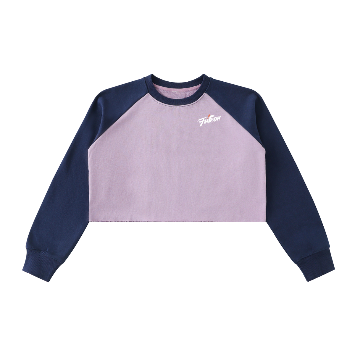 Futéon Raw-Hem Color-Block Raglan Crop Long Sleeve