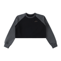 Futéon Raw-Hem Color-Block Raglan Crop Long Sleeve