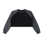 Futéon Raw-Hem Color-Block Raglan Crop Long Sleeve