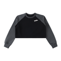 Futéon Raw-Hem Color-Block Raglan Crop Long Sleeve