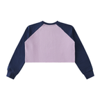 Futéon Raw-Hem Color-Block Raglan Crop Long Sleeve