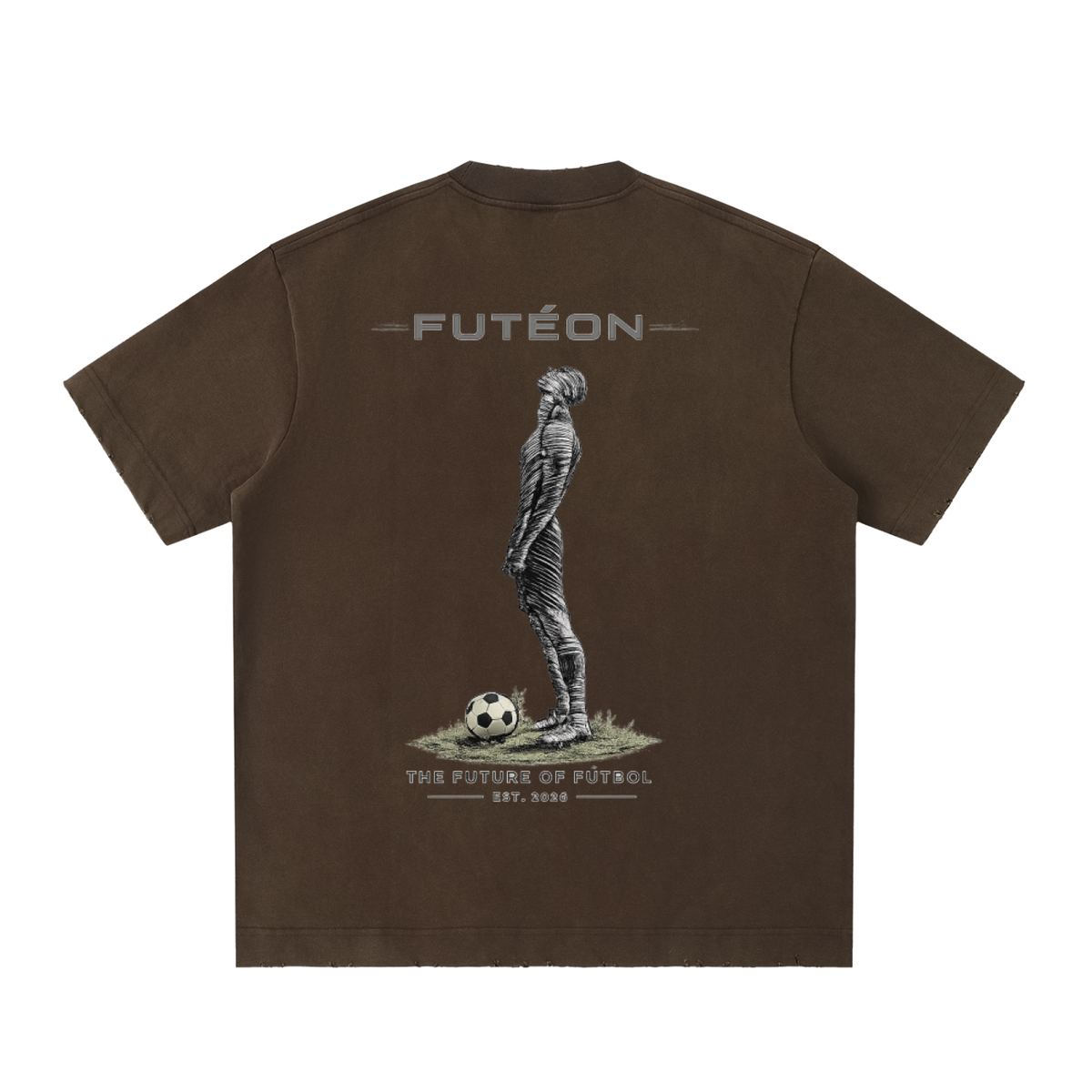 Futéon Heavyweight Vintage Washed Frayed T-Shirt