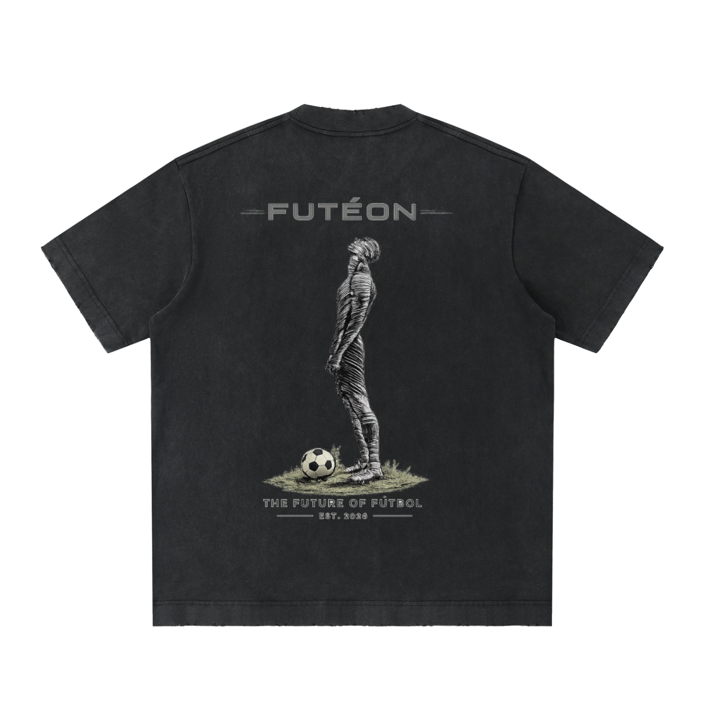 Futéon Heavyweight Vintage Washed Frayed T-Shirt