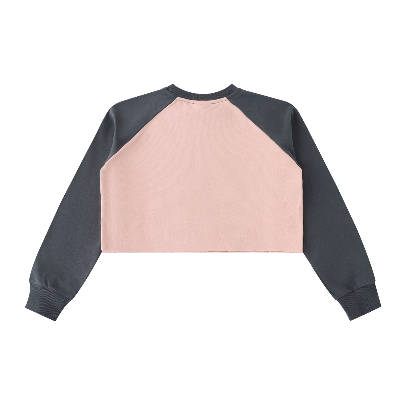 Futéon Raw-Hem Color-Block Raglan Crop Long Sleeve